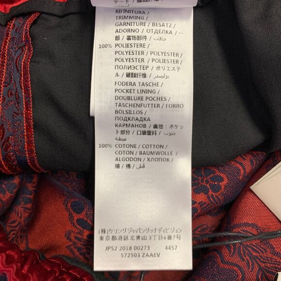 GUCCI 2018 Size 28 Red Black Jacquard Viscose Blend Joggers Shorts - Picture 8 of 10